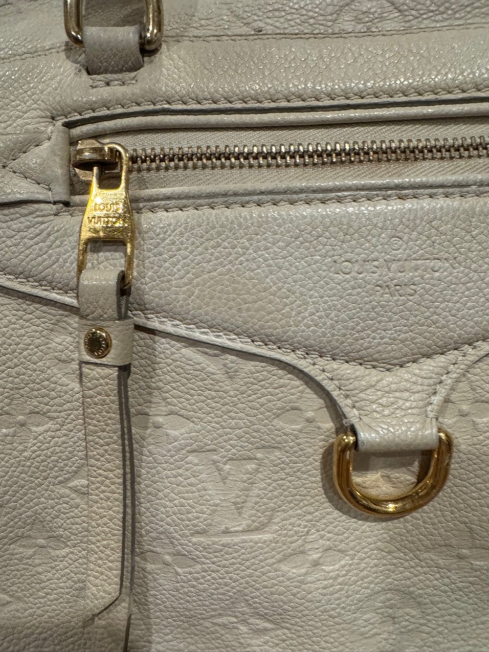 Louis Vuitton Empreinte LV Monogram Leather Lumineuse PM Tote Bag Neigo Creme - Picture 14 of 16